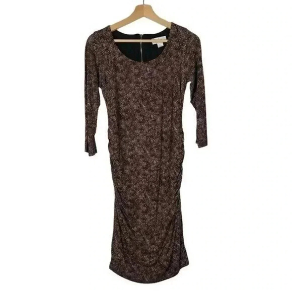 Jessica Simpson Maternity Purple Printed Long Sleeve Bodycon Mini Dress S - Picture 1 of 3